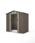 Abri de jardin métal gris/vert 2,12 m² + kit d'ancrage