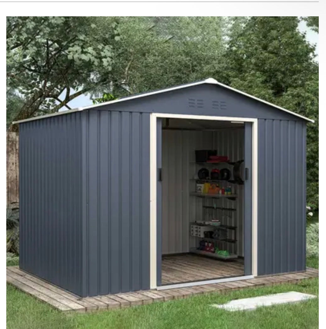 Abri de jardin métal 5.29m² Anthracite