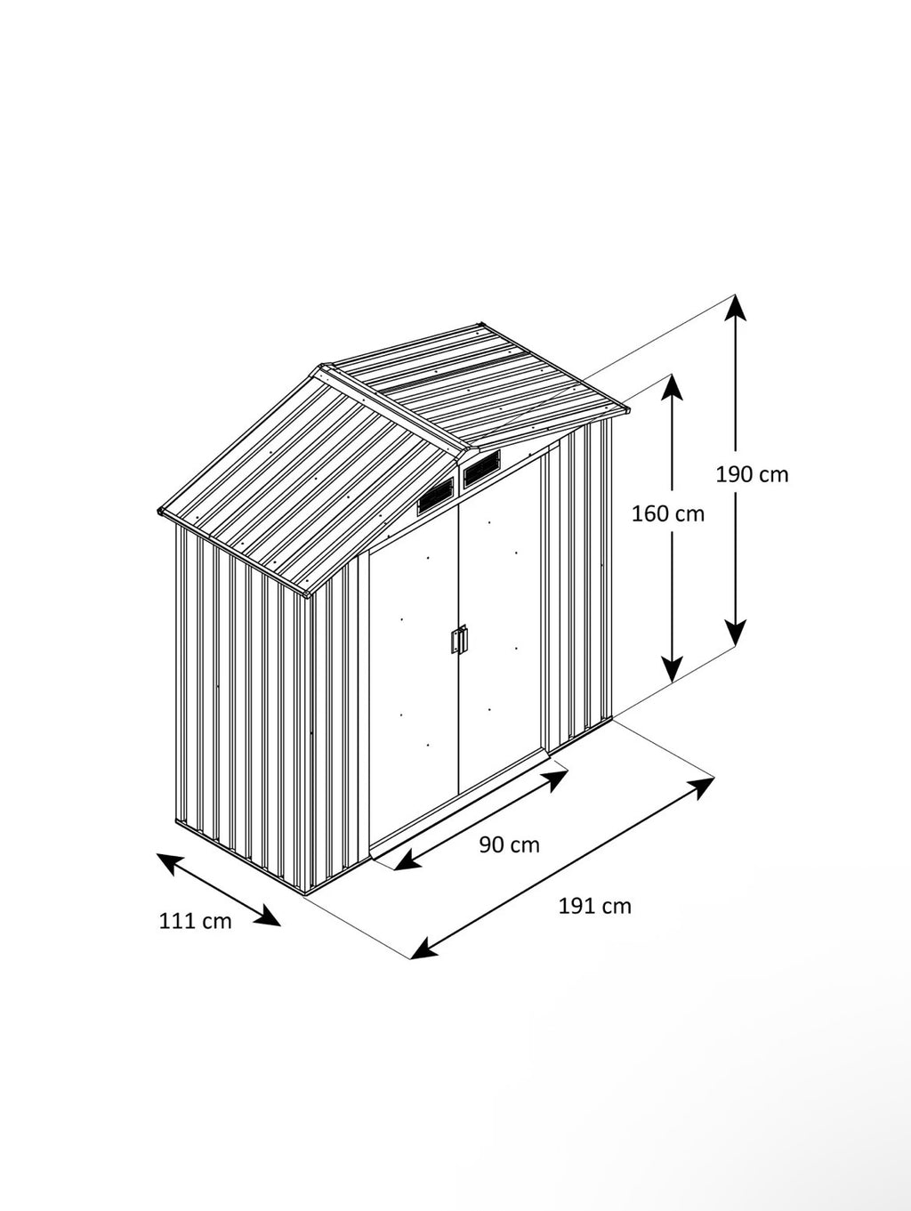 Abri de jardin métal gris/vert 2,12 m² + kit d'ancrage