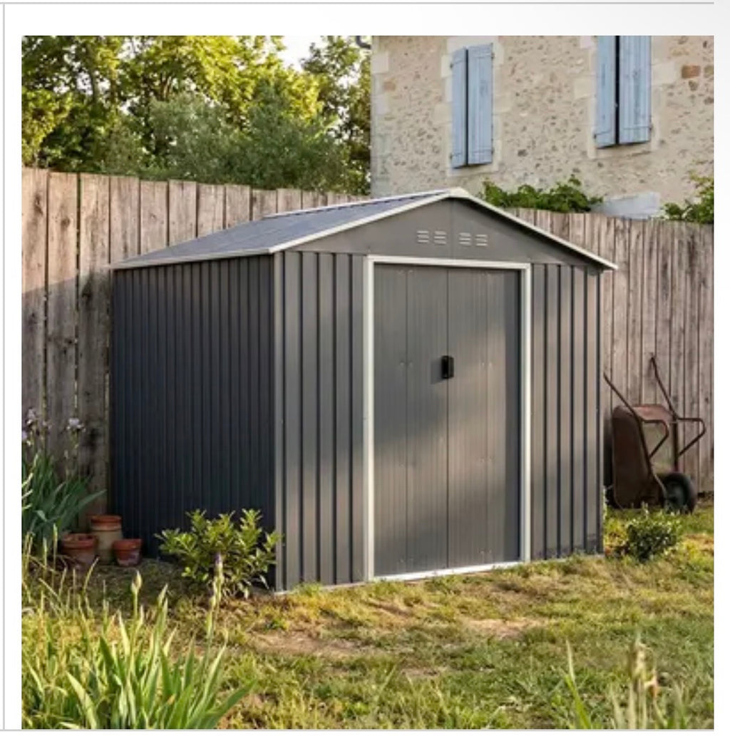 Abri de jardin métal 5.29m² Anthracite