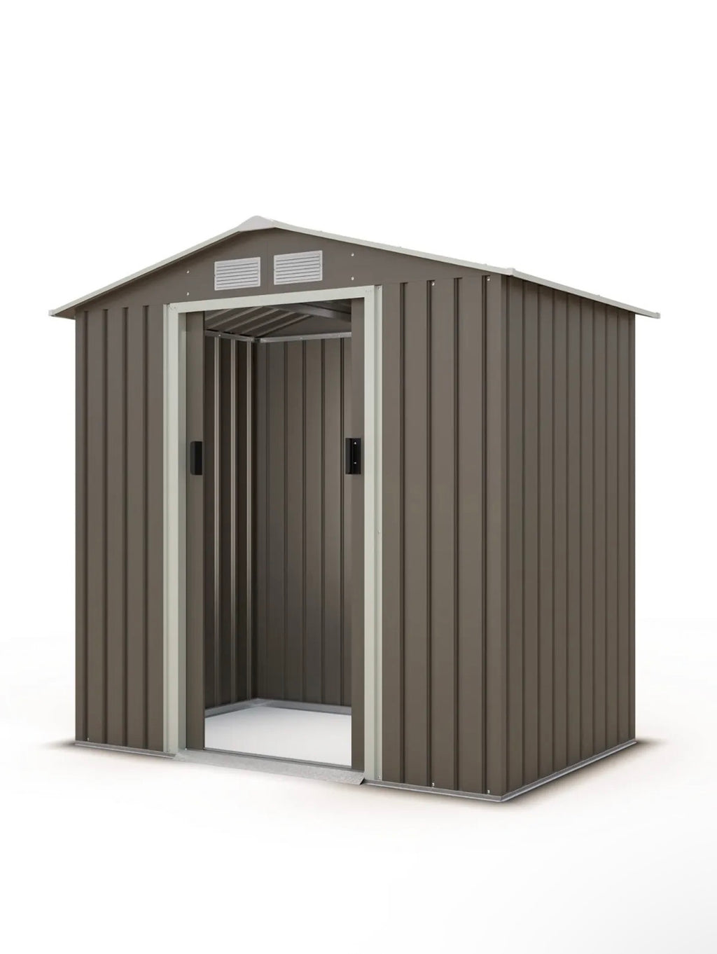 Abri de jardin métal gris/vert 2,12 m² + kit d'ancrage